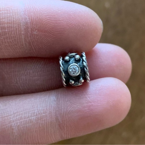 Retired Pandora Oxy Crown with Clear Zirconia Sterling Silver EUC - Picture 3 of 8